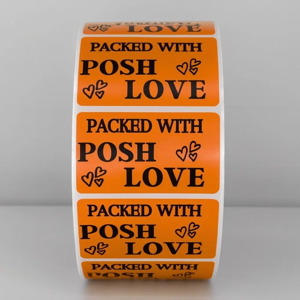Packed With Posh Love Stickers | Purple Labels for Poshmark Packaging